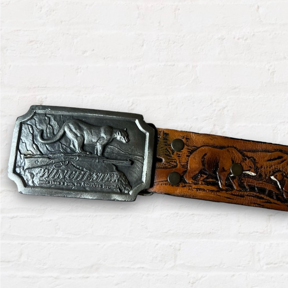 Vintage 70’s AL Stohlman Signed Leather Belt